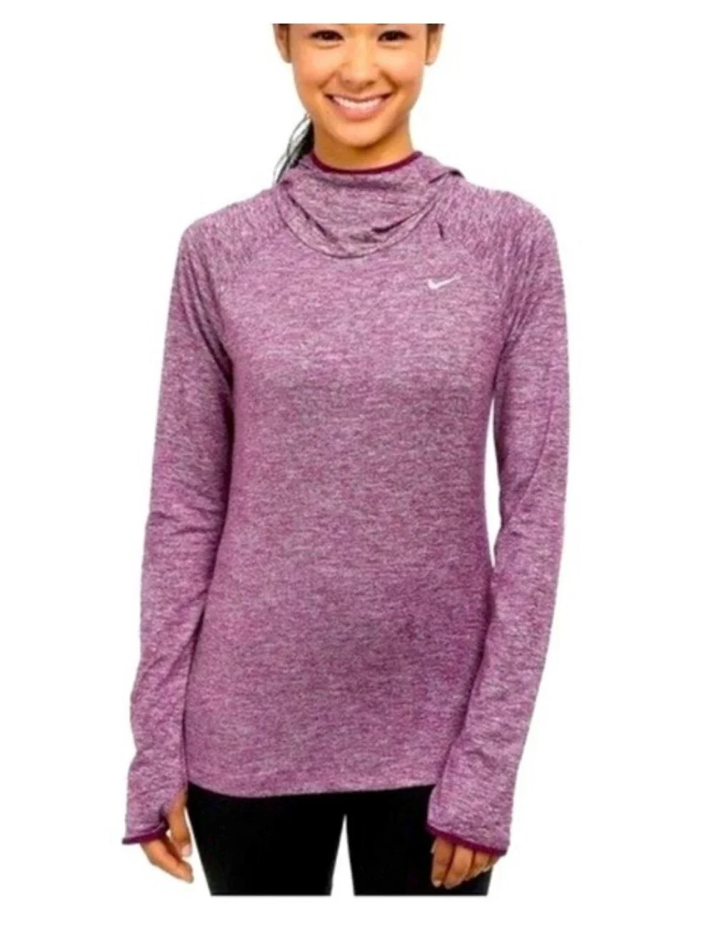Nike Women's Dri-FIT Purple Long-Sleeve Hoodie Top